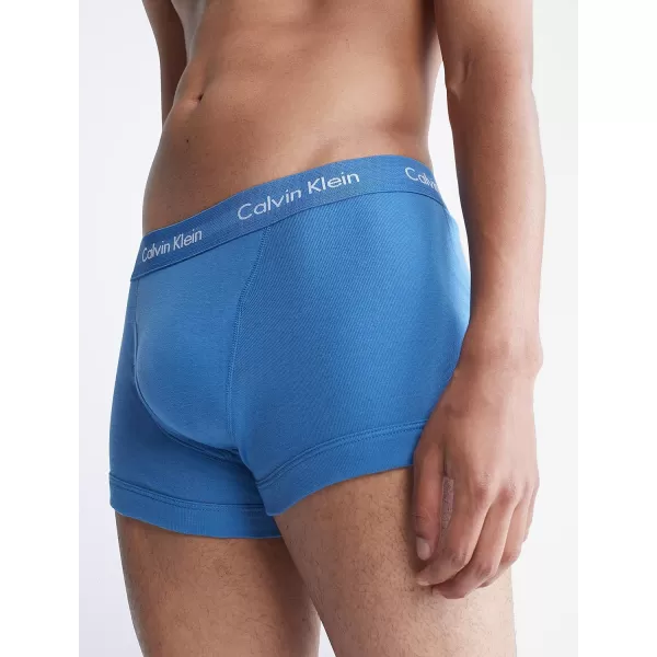 Calvin Klein Mens Cotton Classics 7Pack Trunk2 Boardwalk Blue 2 Water Reflection 3 Blue Depths