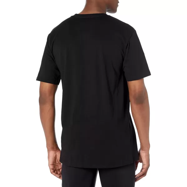 Calvin Klein Mens Cotton Classics Big amp Tall 3Pack Short Sleeve Undershirt3 Black  Vneck