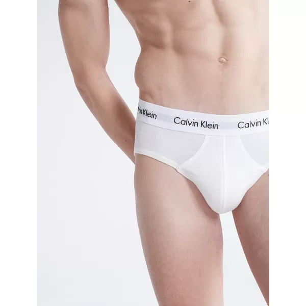 Calvin Klein Mens Cotton Stretch 3Pack Hip BriefGrey  Black  White