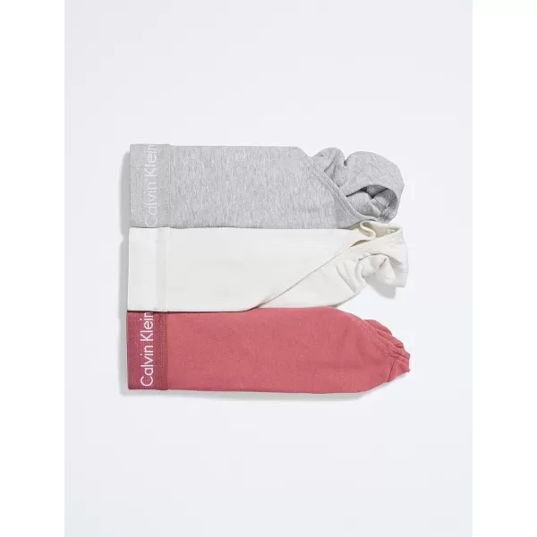 Calvin Klein Mens Cotton Stretch 3Pack Hip BriefGrey Heather  Silver Birch  Raspberry Blush