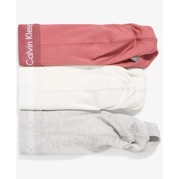 Calvin Klein Mens Cotton Stretch 3Pack Jock StrapGrey Heather Silver Birch Raspberry Blush