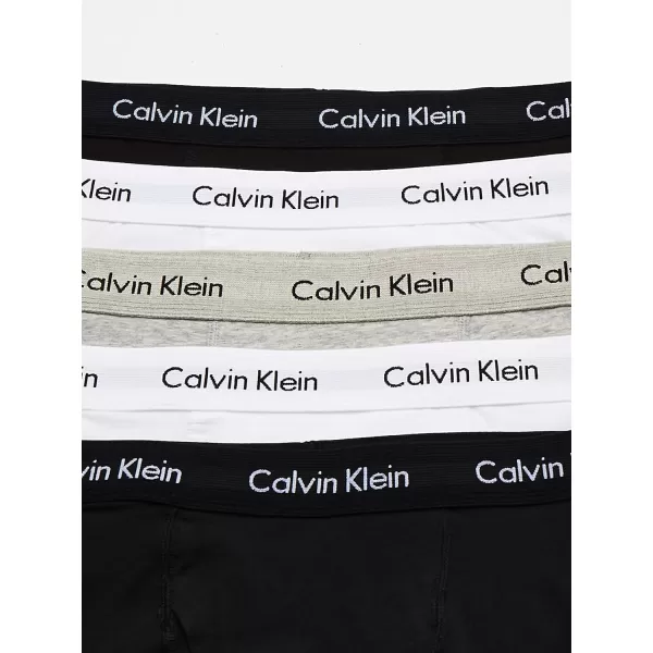 Calvin Klein Mens Cotton Stretch 5Pack Boxer Brief2 Black  2 White  1 Grey Heather