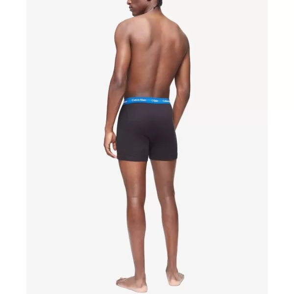 Calvin Klein Mens Cotton Stretch 5Pack Boxer BriefBlack Bodies W Ocean Hue Tuscan Terra Cotta Gre