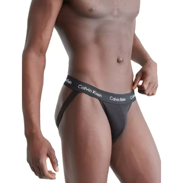 Calvin Klein Mens Cotton Stretch 5Pack Jock Strap5 Black