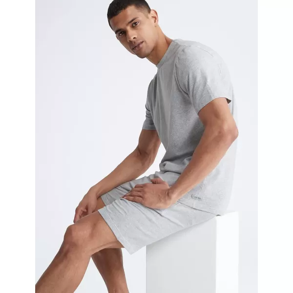 Calvin Klein Mens Cotton Stretch Lounge Sleep Short SetGrey Heather