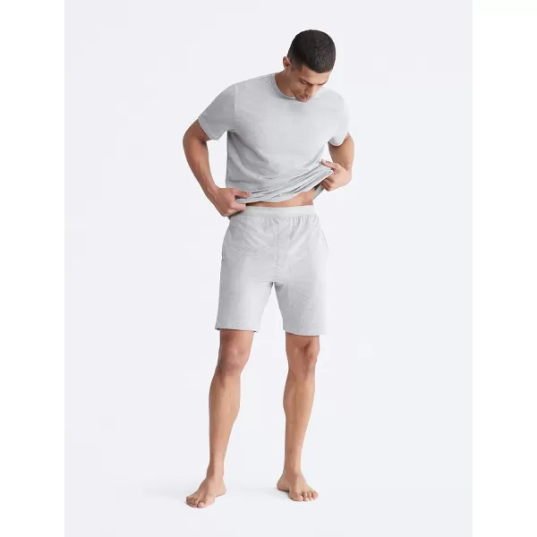 Calvin Klein Mens Cotton Stretch Lounge Sleep Short SetGrey Heather