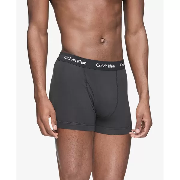 Calvin Klein Mens Cotton Stretch Low Rise Trunks2 Black 2 White 1 Grey Heather