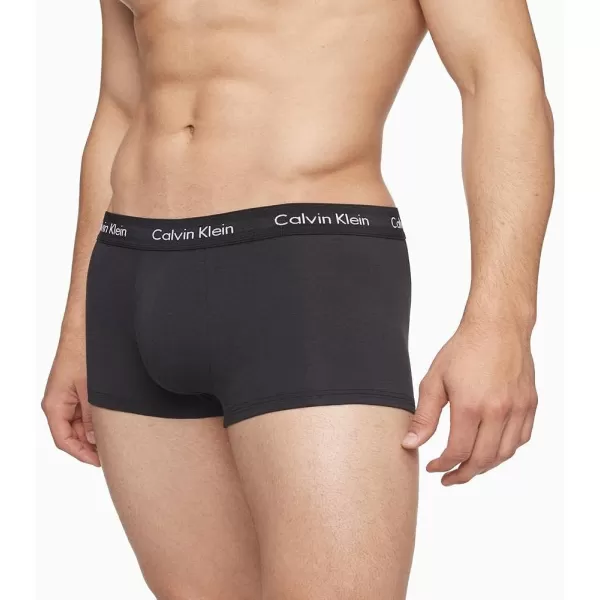 Calvin Klein Mens Cotton Stretch Low Rise Trunks3 Black