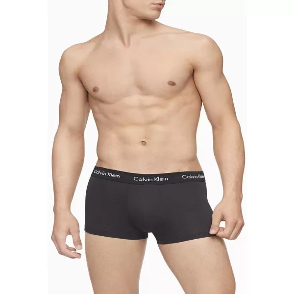 Calvin Klein Mens Cotton Stretch Low Rise Trunks3 Black