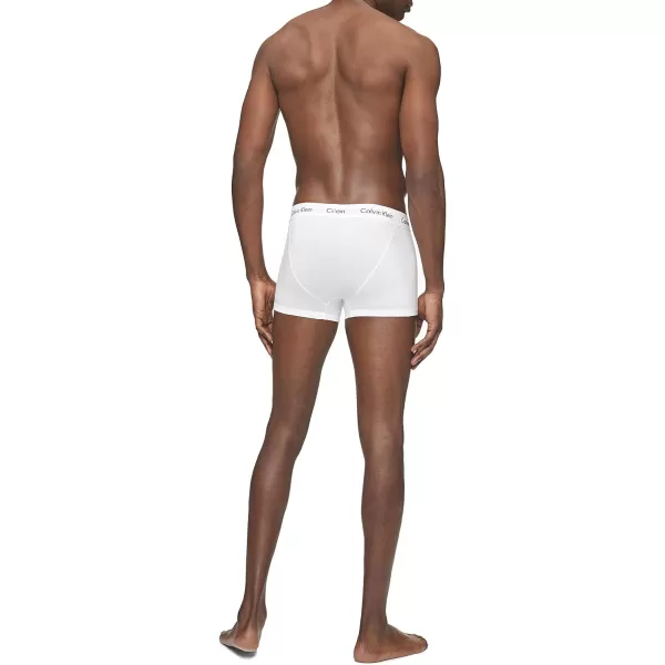 Calvin Klein Mens Cotton Stretch Low Rise Trunks3 White