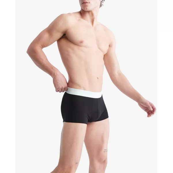 Calvin Klein Mens Cotton Stretch Low Rise TrunksBlack Bodies W Dragon Fly Mudstone Asphalt Grey