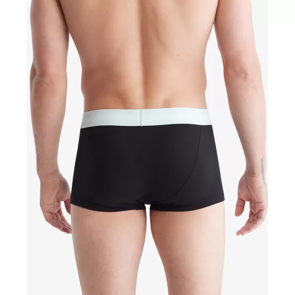 Calvin Klein Mens Cotton Stretch Low Rise TrunksBlack Bodies W Dragon Fly Mudstone Asphalt Grey