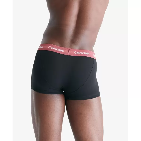 Calvin Klein Mens Cotton Stretch Low Rise TrunksBlack Bodies W Grey Heather Silver Birch Raspberry Blush