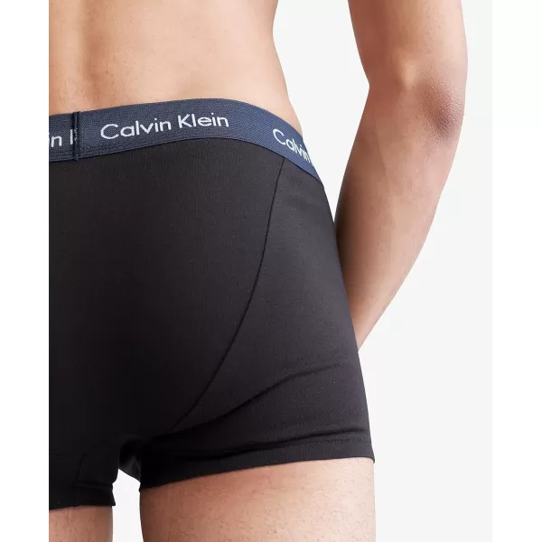 Calvin Klein Mens Cotton Stretch Low Rise TrunksBlack Bodies W Shoreline Clay Travertine