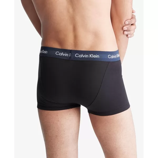 Calvin Klein Mens Cotton Stretch Low Rise TrunksBlack Bodies W Shoreline Clay Travertine