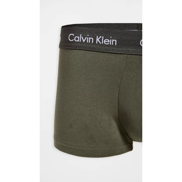 Calvin Klein Mens Cotton Stretch Low Rise TrunksOliveGentleRed Carpet