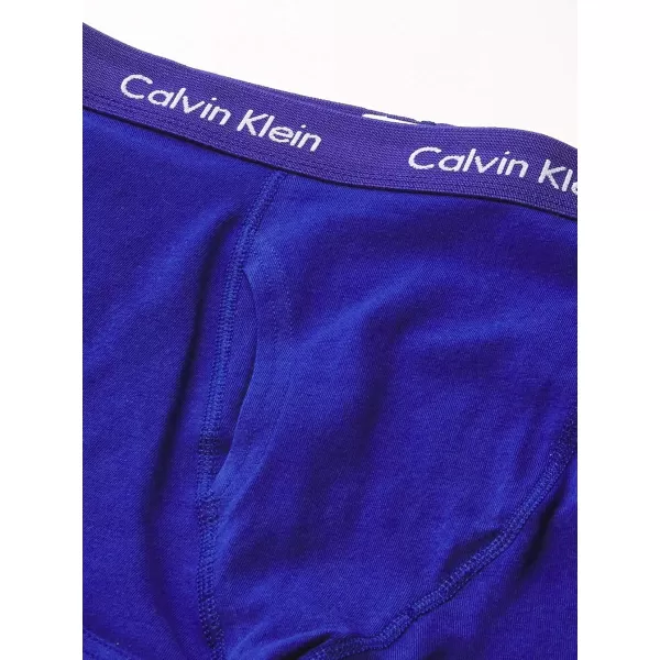 Calvin Klein Mens Cotton Stretch Low Rise TrunksWildflowerVoidOpen OceanMiddle Ground HeatherBlue Topaz