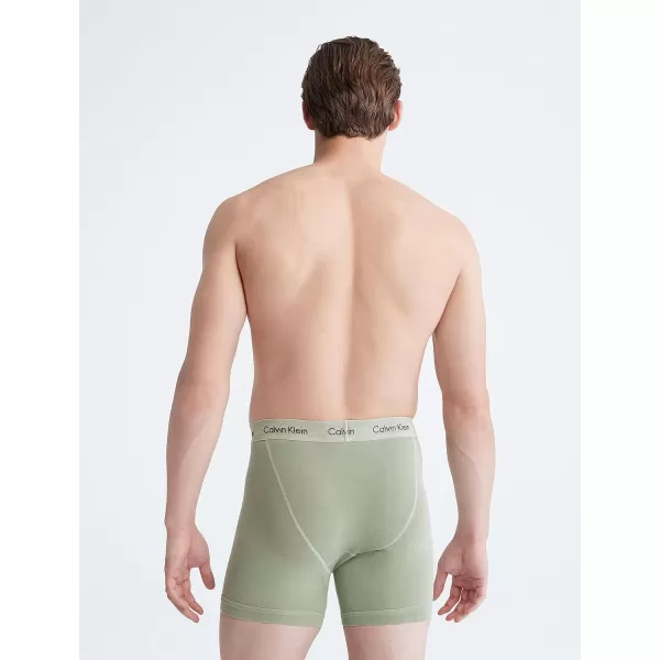 Calvin Klein Mens Cotton Stretch Mineral Dye Boxer BriefEco Green