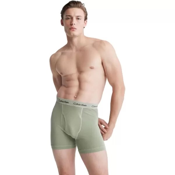 Calvin Klein Mens Cotton Stretch Mineral Dye Boxer BriefEco Green