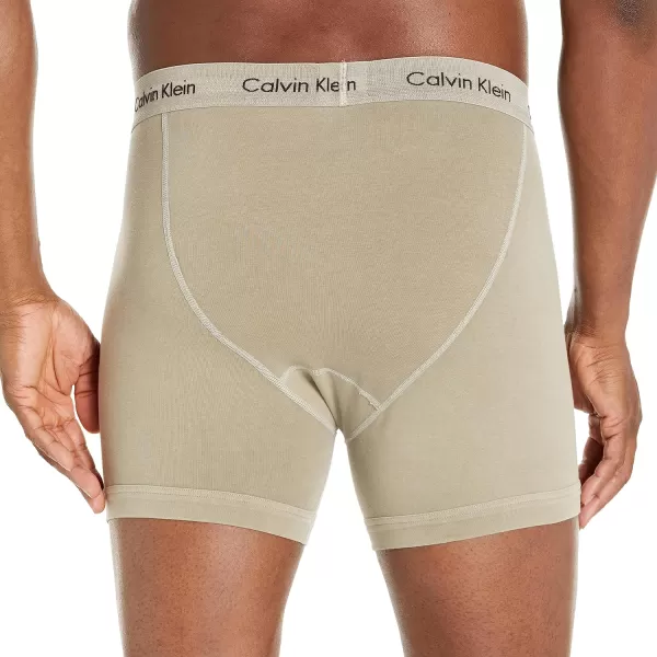Calvin Klein Mens Cotton Stretch Mineral Dye Boxer BriefOlive