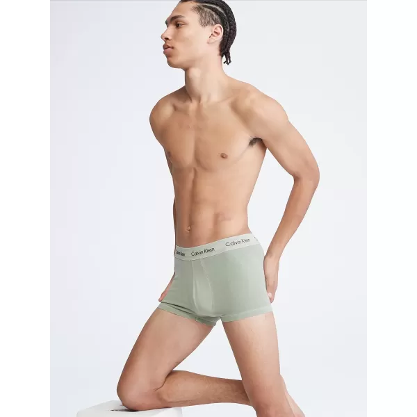 Calvin Klein Mens Cotton Stretch Mineral Dye Low Rise TrunkEco Green