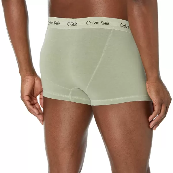 Calvin Klein Mens Cotton Stretch Mineral Dye Low Rise TrunkEco Green