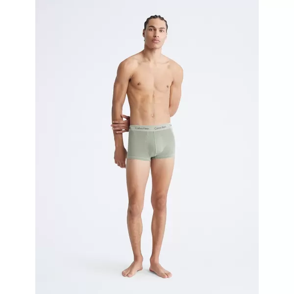 Calvin Klein Mens Cotton Stretch Mineral Dye Low Rise TrunkEco Green