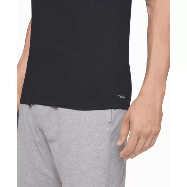 Calvin Klein Mens Cotton Stretch Undershirt Packs3 Black  Crewneck