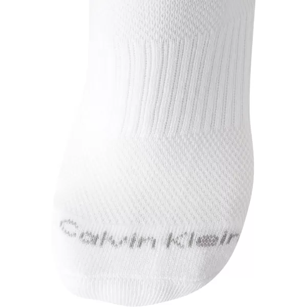 Calvin Klein Mens Cushioned Quarter Socks 6 PackAll White