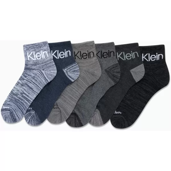 Calvin Klein Mens Cushioned Quarter Socks 6 PackAssorted