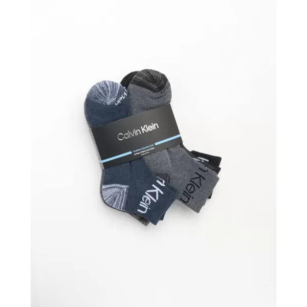 Calvin Klein Mens Cushioned Quarter Socks 6 PackAssorted