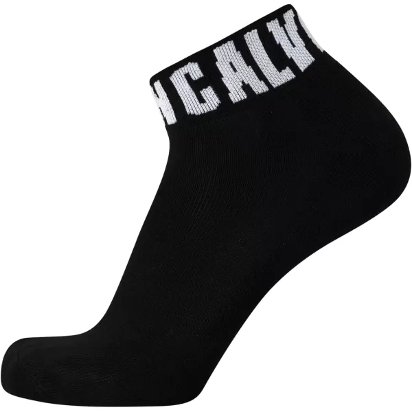 Calvin Klein Mens Cushioned Quarter Socks 6 PackBlack Logo