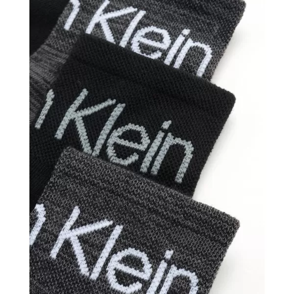 Calvin Klein Mens Cushioned Quarter Socks 6 PackBlackGrey Multi