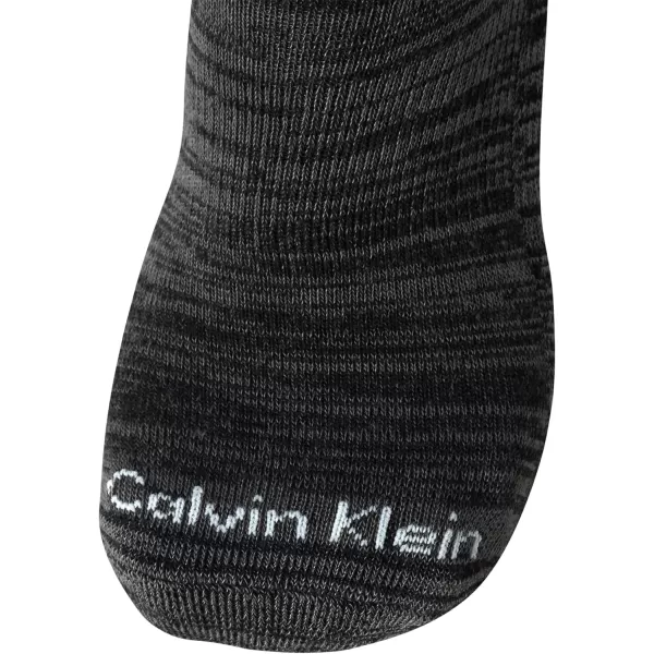 Calvin Klein Mens Cushioned Quarter Socks 6 PackBlackGrey Multi