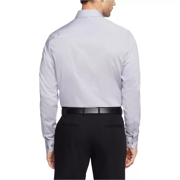 Calvin Klein Mens Dress Shirt Regular Fit Non Iron HerringboneRegular Fit Spread Collar Smoke