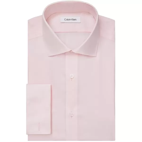 Calvin Klein Mens Dress Shirt Slim Fit Non Iron Solid French CuffPink