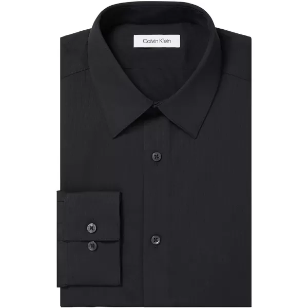 Calvin Klein Mens Dress Shirt Slim Fit Non Iron SolidBlack