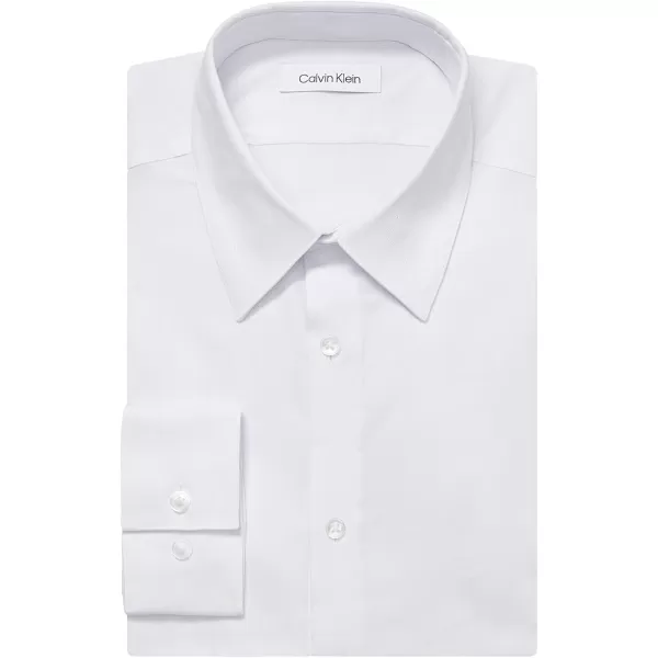 Calvin Klein Mens Dress Shirt Slim Fit Non Iron SolidWhite