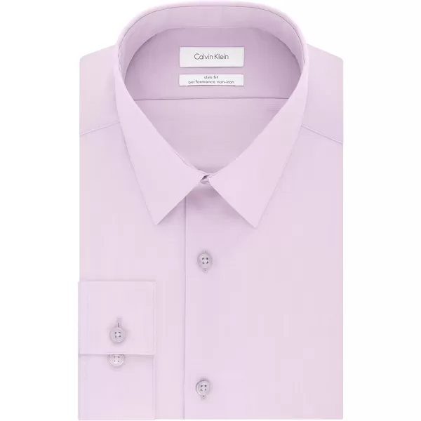 Calvin Klein Mens Dress Shirt Slim Fit Noniron HerringbonePink