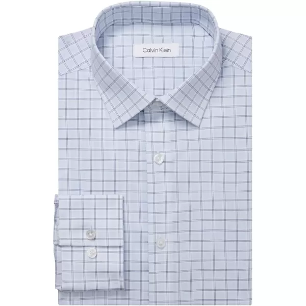 Calvin Klein Mens Dress Shirt Slim Fit Refined Cotton StretchBlue