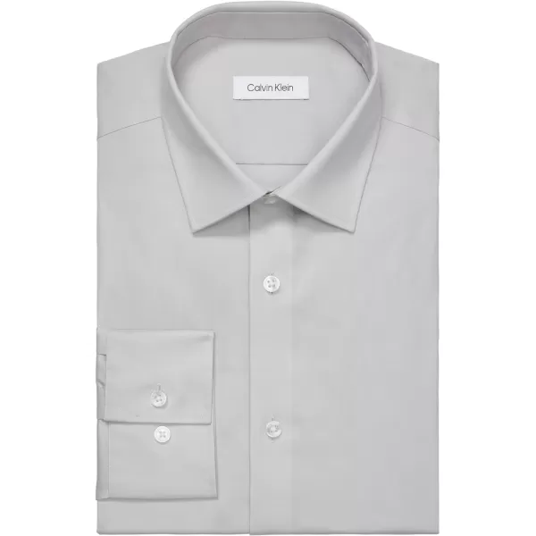 Calvin Klein Mens Dress Shirt Slim Fit Refined Cotton StretchGrey
