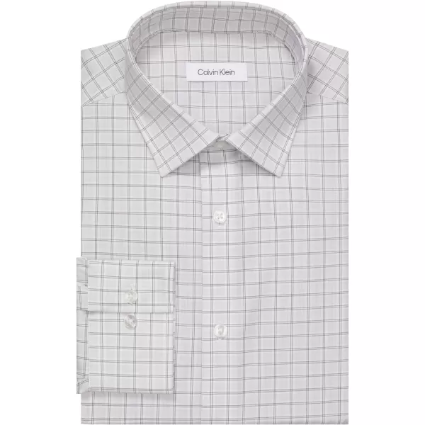 Calvin Klein Mens Dress Shirt Slim Fit Refined Cotton StretchGrey Multi