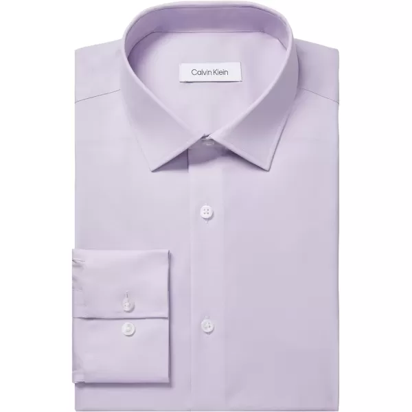 Calvin Klein Mens Dress Shirt Slim Fit Refined Cotton StretchLight Purple