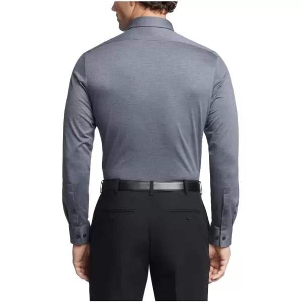 Calvin Klein Mens Dress Shirt Slim Fit Refined Cotton StretchNavy