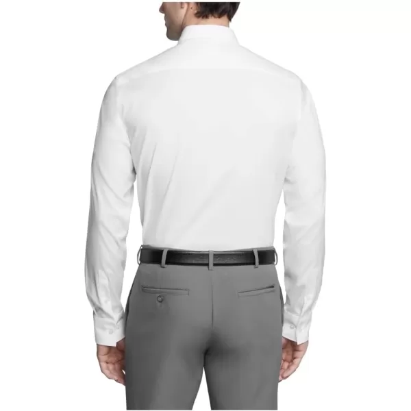 Calvin Klein Mens Dress Shirt Slim Fit Refined Cotton StretchWhite