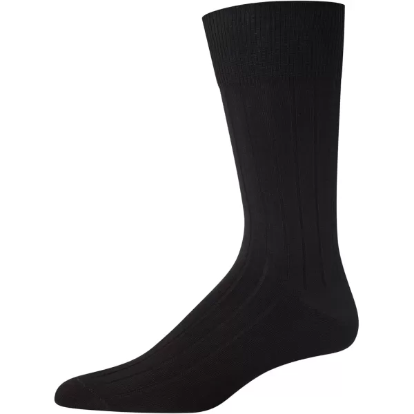 Calvin Klein Mens Dress Socks  3 Pack Patterned Crew SocksSolid Black