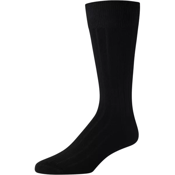 Calvin Klein Mens Dress Socks  Cotton Blend Crew Socks Patterns and Solids 4 PackBlack