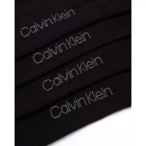 Calvin Klein Mens Dress Socks  Cotton Blend Crew Socks Patterns and Solids 4 PackBlack Argyle