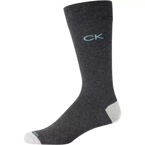 Calvin Klein Mens Dress Socks  Cotton Blend Crew Socks Patterns and Solids 4 PackDenim Assorted