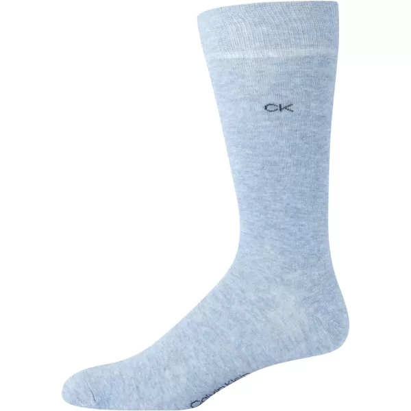 Calvin Klein Mens Dress Socks  Cotton Blend Crew Socks Patterns and Solids 4 PackDenim Heather